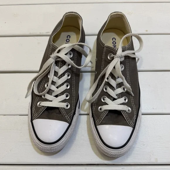 Converse All Star Chuck Taylor Low Charcoal Canvas Sneaker Mens 5 Women’s 7 - Picture 2 of 10